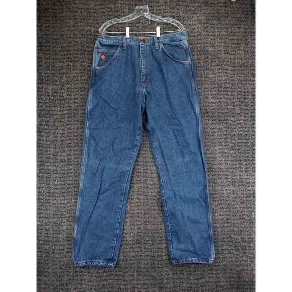 Wrangler FR Jeans Mens 35x33 (Tag 36x34) Blue Flame Resistant RIGGS Workwear - Picture 1 of 14